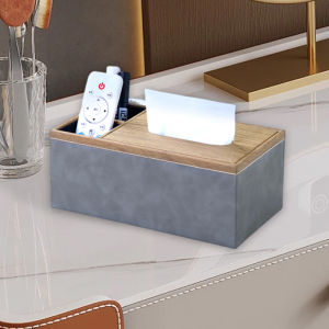 Luxury Living Room Hotel Remote Control Tissue Box Rectangular Leather Multi-Function Napkin Holder High End Storage Box