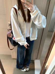 SUHUIQIAN | Womens Lightweight Striped Hoodie Cardigan Sweater 2026 New Style