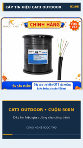 Dây Cáp Tín Hiệu CAT3 Outdoor 4 Lõi Gia Cường 25AWG Cuộn 500m – Nhãn Dahua/DSS