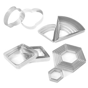Mold Baking Utensils Stainless Steel round Hole Punch Tower Ring Corn Chip Mold Square Tart Ring Commercial Use Baking Tools