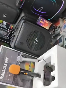 BRODU IKARAOKE BTS-1740 RGB Bluetooth Outdoor Boombox Radios Portability Wireless Speakers Free 1 Wireless Mic And 1 Wired mic
