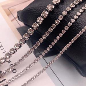 Oxidation Resistant Color Preserving Super a Glass Rhinestone Chain Encrypted Edge Anti Hook DIY Jewelry Decoration Alloy Plated Silver Gold