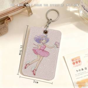 52TOYS | Anime C-Creamy Mami Card Holder Leather Card Storage Box Key Chain Access Tag Holder ID Card Holder Key Chain