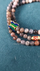 Vòng tay quấn 3 đá San Hô hoá thạch size 4.5 li phối charm bướm cá chép vàng thịnh vượng | Hoa Minh Gem