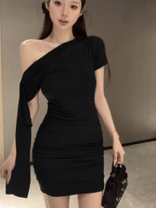 Váy Ngắn Hở Vai Mùa Hè Cho Nữ Dáng Ôm Vừa Vặn Có Dây Buộc Cổ Chéo Váy Ngắn Cotton Vừa Vặn Thường Ngày