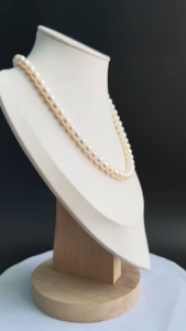 [ Woosilver ] Vòng Cổ Trai Ngọt Tròn Trắng Ánh Hồng - Secondhand - NTN328