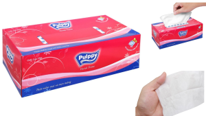Lốc Khăn giấy lụa Pulppy 2 lớp 180 tờ (5 Hộp/lốc)