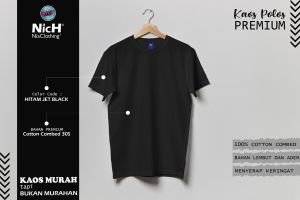 kaos polos hitam black Jack 100% full cotton combad 30s