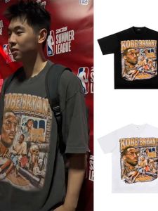 Cui Yongxi American Retro Kobe Print Short Sleeve Men Summer Loose Pure Cotton Heavyweight Basketball Sport T-Shirt Hook on You
