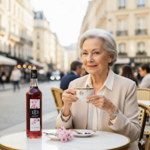 1883 MAISON Routin Cherry Blossom Syrup 1L - Elegant Floral Flavor for Coffee Tea Milk Tea & Cocktails