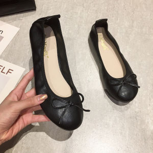 Flat Bottom Ballet Shoes Women Spring Autumn New Soft Sole Bean Shoe Pregnant Women Shoe Large Size Shoe 43 Casual Flats