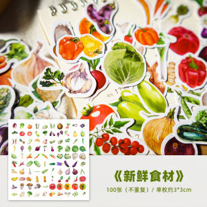 Nhãn Dán Trang Trí Toàn Cầu Ăn Uống 100 Tờ Trang Trí Nhật Ký Vẽ Tay Nhà Hàng Trung Hoa Nhật Bản Giấy Dán Tường