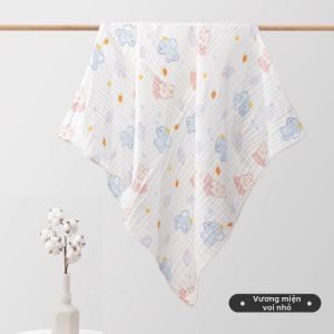 Kaili | Khăn Tắm Cho Bé Vải Gạc Cotton Thấm Hút Mềm Kháng Khuẩn Loại A