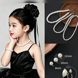 Luxury Girls Pearl Necklace Round Beads Clavicle Chain