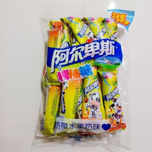Alpine Tropical Fruit Flavor Hard Candy Lollipops 24 Pieces Bag Delicious Milk Fragrance Spill Net Red Snacks Traditional Candy