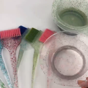 1Set3pcs DIY Hair Care Dye Comb Coloring Plastic Black Mixing Bowl Professional Salon Kit Brush Ear Muff 美发染发碗梳子配套