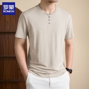 ROMON | Summer Breathable Thin Mens T-shirt Loose