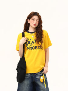 WILDAZI | Letter Foam Print Short Sleeve T-Shirt
