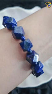 Collection Grade Faceted Hexagon Pyrite Lapis Bracelet