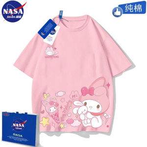NASA Collaborative Cartoon Meileti Short Sleeve Childrens T-Shirt Pure Cotton Summer New Style Cute Casual Wear for Girls