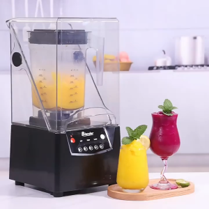 Commercial Anti-Noise Ice Blender Juice Maker Mixing Milkshake Food Grinder with cover Soundproofing Fully Automatic Multi functional Sand Maker Cooking Machine High Power Ice Crus