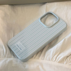 Ốp Điện Thoại Mềm Hình Nơ Bạc 3D Sọc Xanh Dễ Thương Hàn Quốc Cho iPhone Vỏ Bảo Vệ Chống Sốc Tương Thích Với Nhiều Mẫu Máy
