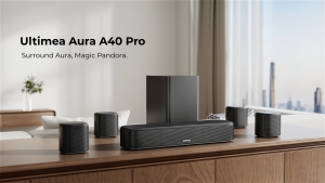 Ultimea Aura A40 Pro 7.1Ch Soundbar with 5.25” Subwoofer 4 Surround Speakers Surround Sound System for Home Theater. Control Via App 330W