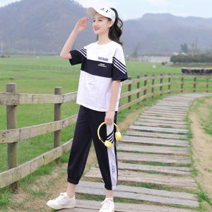 Summer Clothing for Junior High School Students Female 12 Girl Student Summer 15-Year-Old High School Student Fashion Girl Big Child Sports Two-Piece Suit