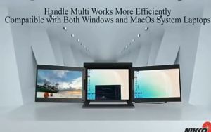 [Local Warranty] NikkoTech Dual Portable Tri Fold 13.3" inch 14" inch 1080P IPS FHD Monitor Screen Extender For Laptop Macbook Mac Windows Black Monitors better than samsung monitor lg monitor samsung monitor