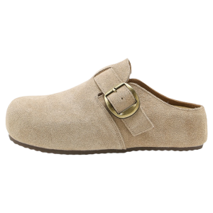 EMUY | Buckle Slip-On Shoes Women Easy-Wearing Comfortable Wooden Thick Sole
