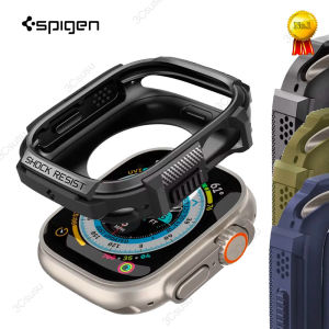 Spigen Rugged Armor Shock Resist Carbon Fiber Silicone Case For Apple Watch Ultra 45 41 44 49mm case Matte TPU Protective Watch Cover