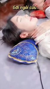 Gối Ngải Cứu Cắm Điện Làm ấm Gối Massage Cổ Vai GáyThảo Dược Hương Thơm Thảo Mộc Tạo Cảm Giác Êm ái