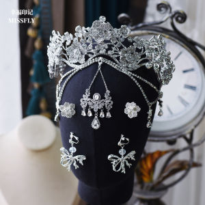 Princess Crown Forehead Jewelry Full of Diamonds Bridal Headwear Wedding Ceremony Hair Accessories Eyebrow Drop Wedding Dress