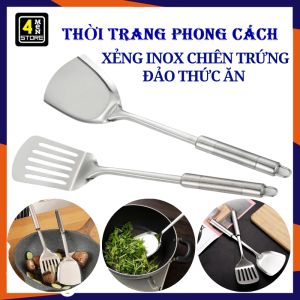 Xẻng Đặc Inox Xẻng Lỗ Inox Không Gỉ Dùng Lật Chiên Xào Thức Ăn Tiện Dụng - Thìa Muôi Thủng Chiên Trứng Tiện Lợi Dụng Cụ Nhà Bếp