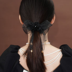 Fashionable Crystal Sash Hair Ties Womens Butterfly Knot Headbands Stylish Elastic Hair Bands High End Feeling Hair Accessories