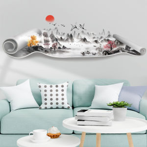 ภาพวาดภูเขาและลำธาร ติดผนังตกแต่งโซฟา ติดผนังตกแต่งสไตล์จีนโบราณ ภาพวาดธรรมชาติ ภาพวาดวิว ตกแต่งทางเข้า ติดผนังแบบเคลื่อนย้ายได้