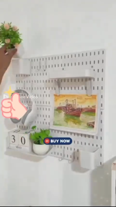 NewTide DIY Peg Board Wall Hanging Rack Pegboard Peg Board Organizer Accessories Shelf Shelves Storage Home Decoration