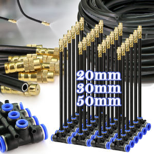 New 3 sizes 360° Free-bend Misting Nozzles Cooling System for 12mm PE Hose Tee Elbow Stop Valve Joint Slip Lock Quick Insert