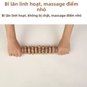MINGRENBANG | Wooden Patterned 9-Wheel Abdominal Massager