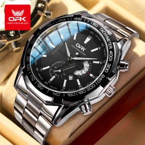 【BEST SELLER!!!】OPK Jam Tangan Pria Terbaru 2024 Tahan Air Original Luxury Stainless Steel Keren Mewah ✅COD（Free BOX+Alat）
