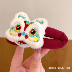 คลิปหนีบผมลายเสือดาวขึ้นปีใหม่ หน้าม้าลายการ์ตูนสุดน่ารัก ขนาดใหญ่ เครื่องประดับผม คลิปหนีบผมขอบ คลิปหนีบผม BB สำหรับปีชง