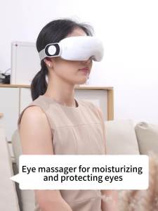 Jinkairui Eye Massager with Heat Steam & Vibration Smart Eye Massager for Migraines with Vision Window Bluetooth Music Acupoint Massage Heated Eye Mask for Dry Eyes Eye Strain Dark Circles