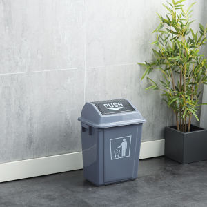 Outdoor Swing Lid Plastic Trash Can