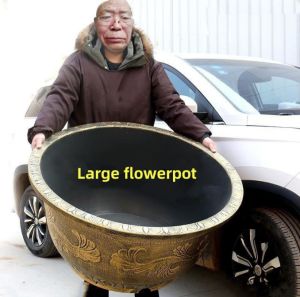 Large flowerpot more resin imitation copper big flowerpot fruit trees garden balcony flowerpot sturdy to plant trees