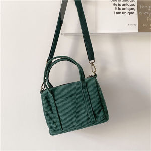 Original Autumn Winter Mini Corduroy Crossbody Bag Simple Versatile Artistic Single Shoulder Satchel for Women Casual Chic Style