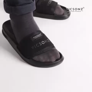 Vicsonz Mens Slides Sandals VME49515 / VME49516 / VME49517 (Black / Green / Grey) Comfort Air Slides / Selipar Lelaki