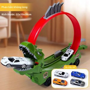 Đồ Chơi Xe Trượt Đường Ray Khủng Long Cá Mập Lắp Ráp Tự Chế Đồ Chơi Giáo Dục Cho Trẻ Em Trai Quà Tặng Bằng Nhựa ABS