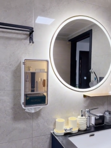 IKEAA กล่องเก็บของติดผนัง กล่องทิชชู มีที่เก็บของในตัว กล่องลิ้นชักติดผนังห้องน้ํา ที่ใส่กระดาษทิชชู่ แบบสองชั้น ลิ้นชักสําหรับจัดเก็บและชั้นวางโทรศัพท์ ชั้นวางของในห้องน้ํา