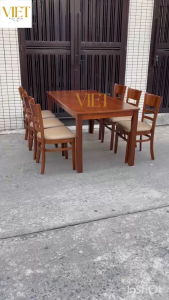Bộ Bàn Ăn Cabin Gỗ Cao Su 6 Ghế 1m6 Sang Trọng Và Hiện Đại
