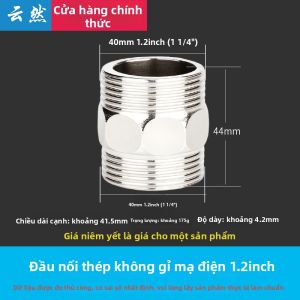 YUNRAN | Ống Nối Ren Ngắn Inox Đôi Ren Ngoài Đồng